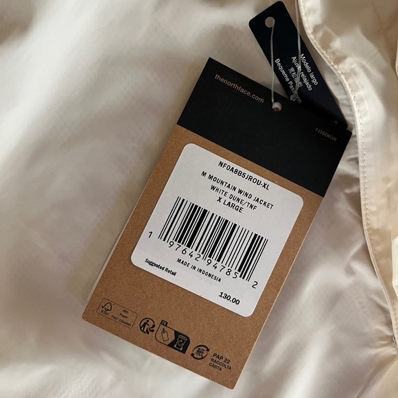 The North Face Mountain Wind Jacket - Men's X-Large White Dune NWT - Picture 2 of 9